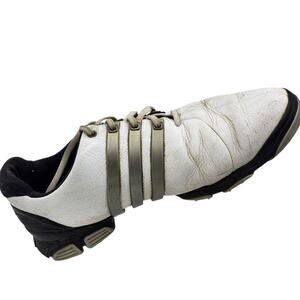 Adidas Golf Shoes Tour360 Mens 9 White Leather FitFOAM Climaproof Spiked 791003